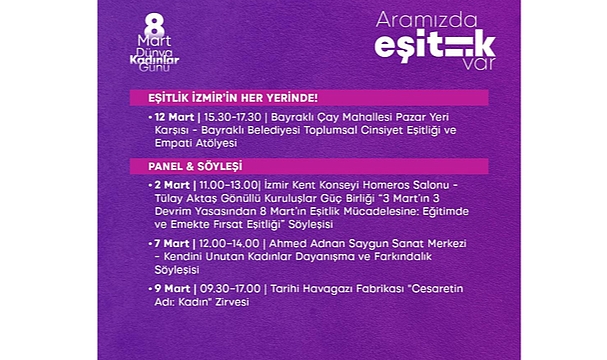 İzmir'de 8 Mart: Aramızda eşitlik var